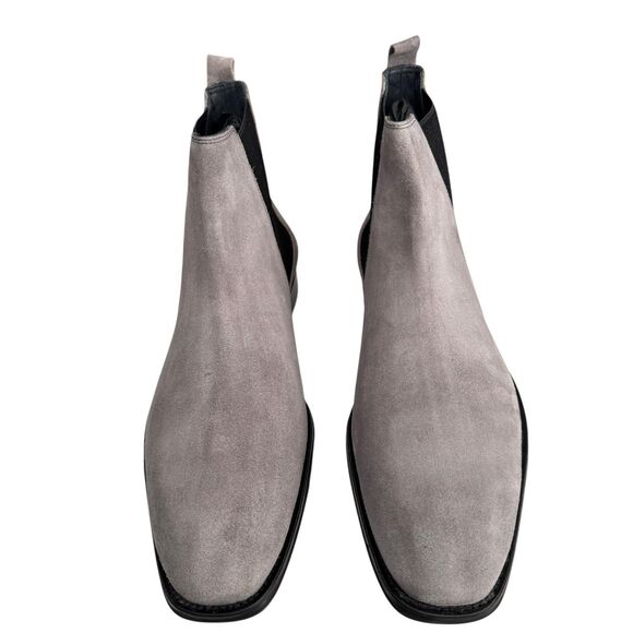 Donald Pliner Boots Mens 14 Gray Antique Washed Suede Ankle Chelsea Made Italy main image 5